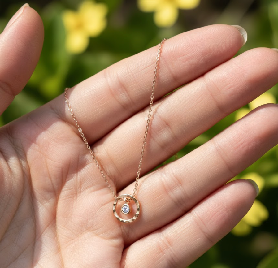 Aura Floating Solitaire Necklace