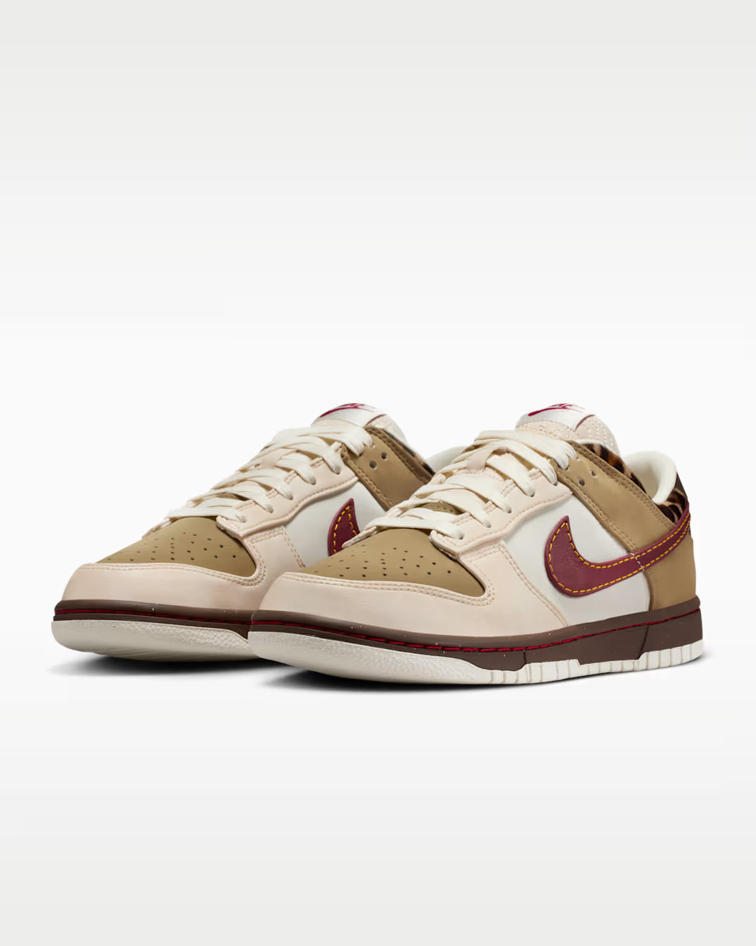 Dunk Low Retro Khaki Team Red Pearl White